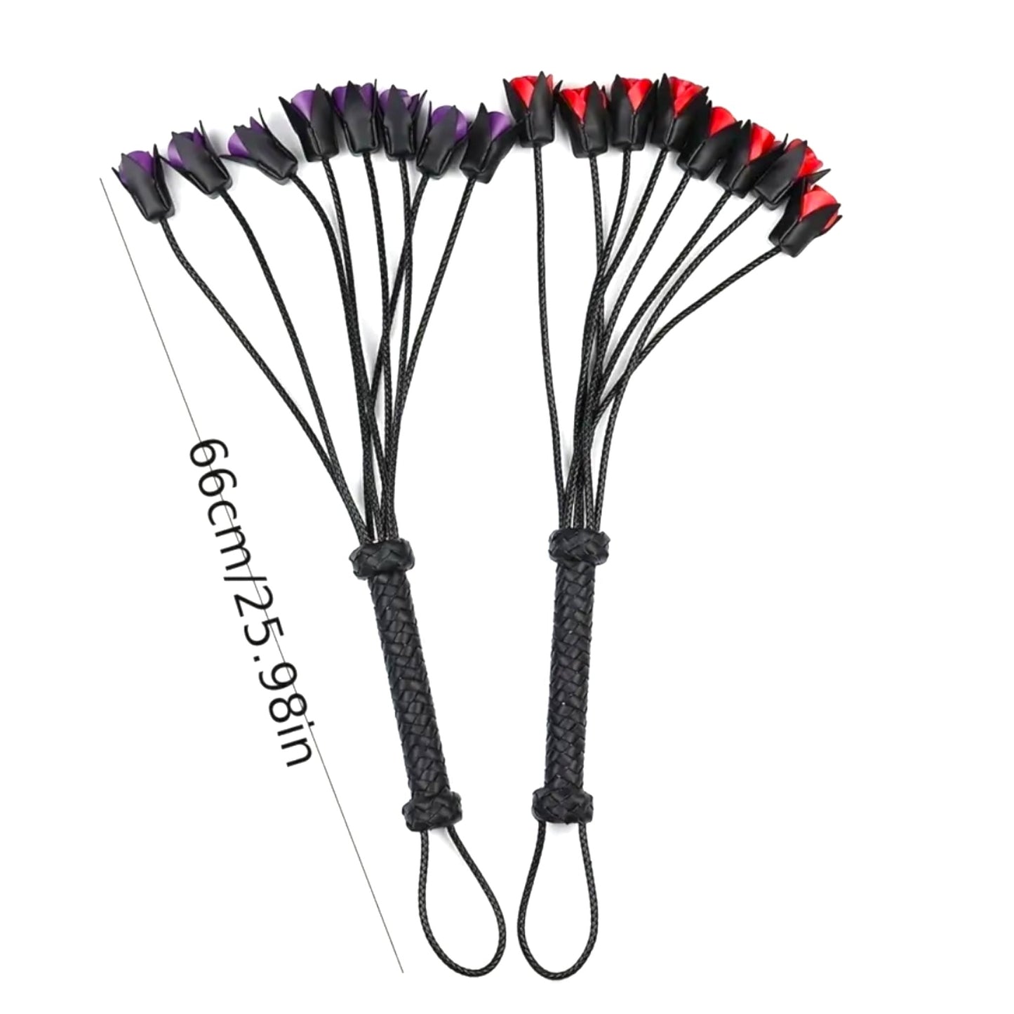 Exclusieve Rozen Flogger Zweep - Rood/Paars