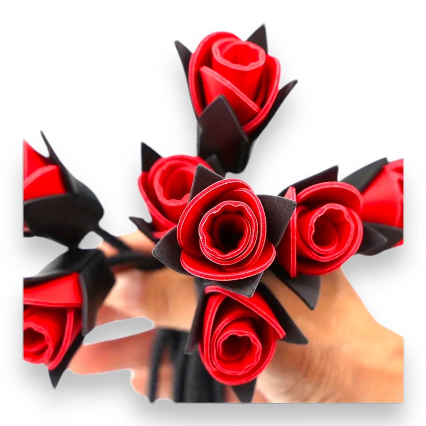 Exclusieve Rozen Flogger Zweep - Rood/Paars