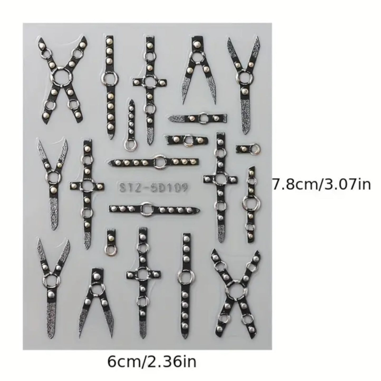 Nail Stickers Bondage – Zwarte Lederlook Bondage met Metaalaccenten