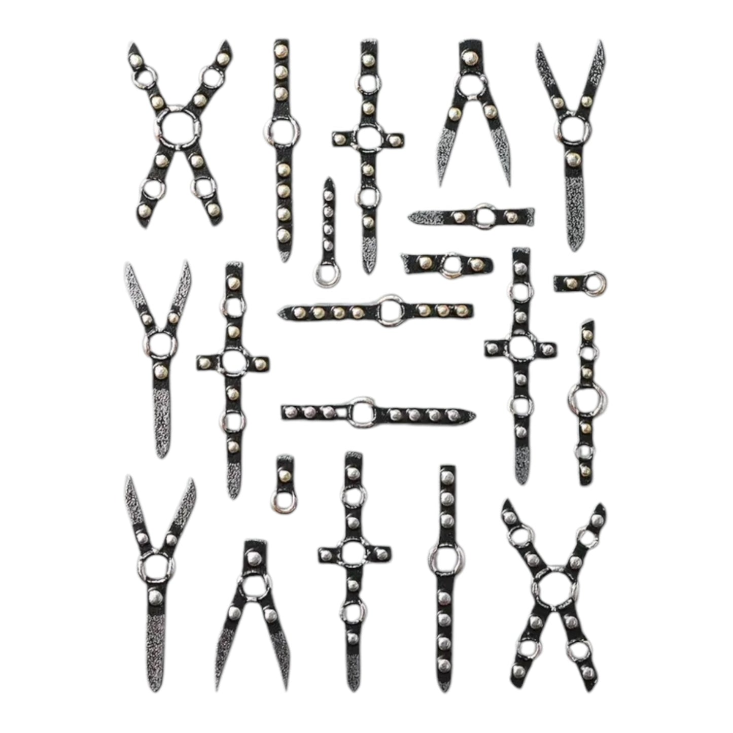 Nail Stickers Bondage – Zwarte Lederlook Bondage met Metaalaccenten