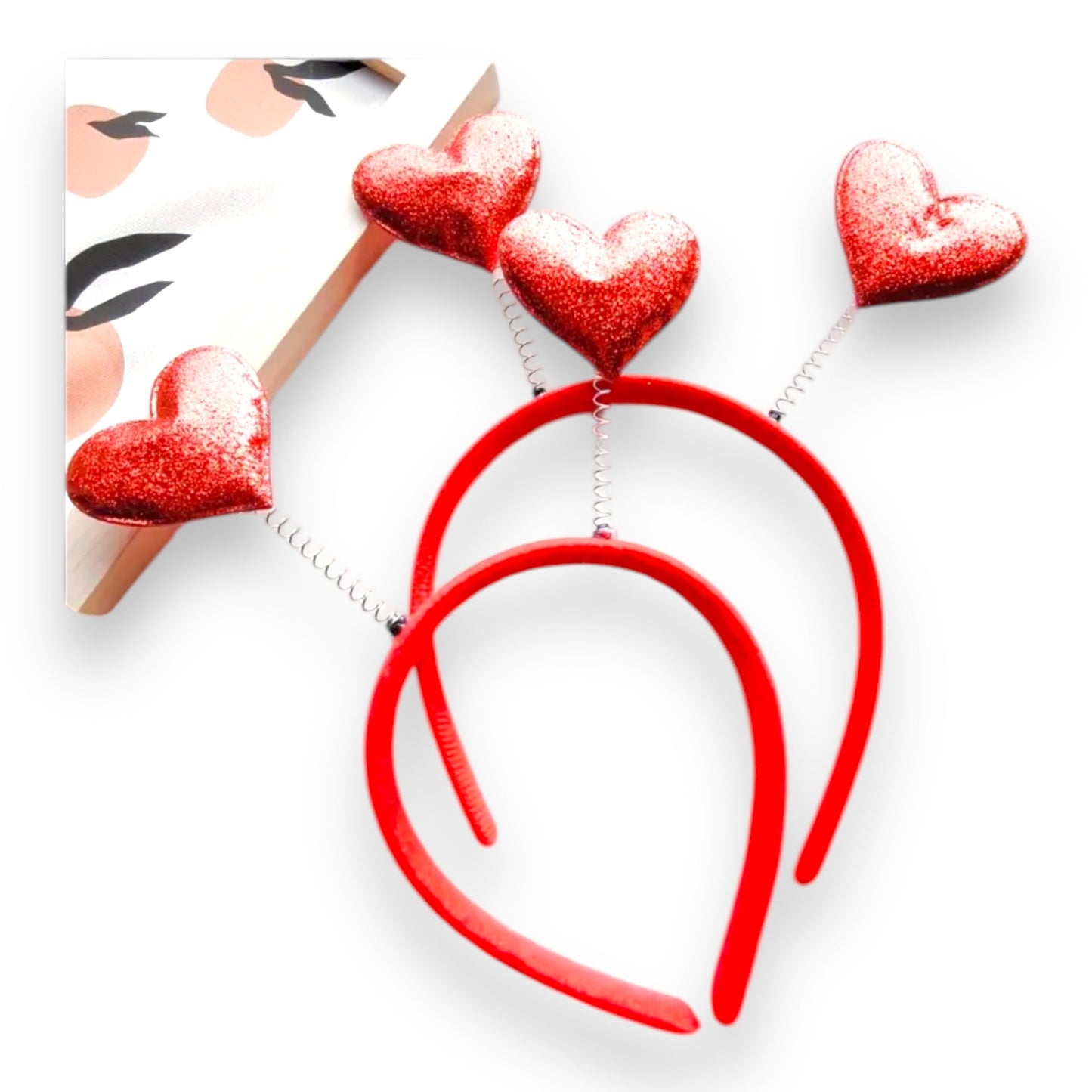 Tiara Hartjes Rood – Glitter Haarband voor Feest & Valentijn