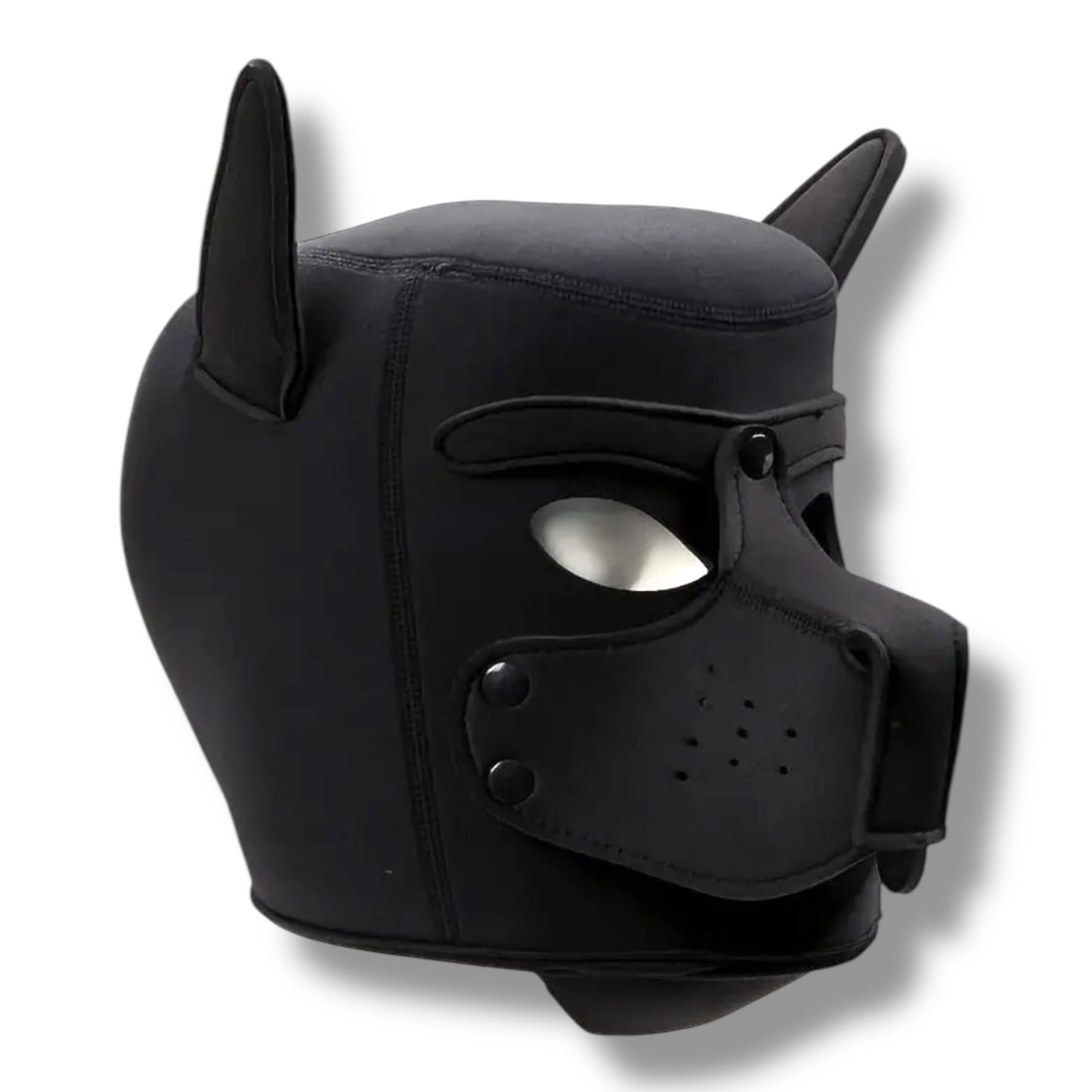 Pup Play Masker – Volledig Zwart Neopreen | Puppy Hood met Afneembare Snuit