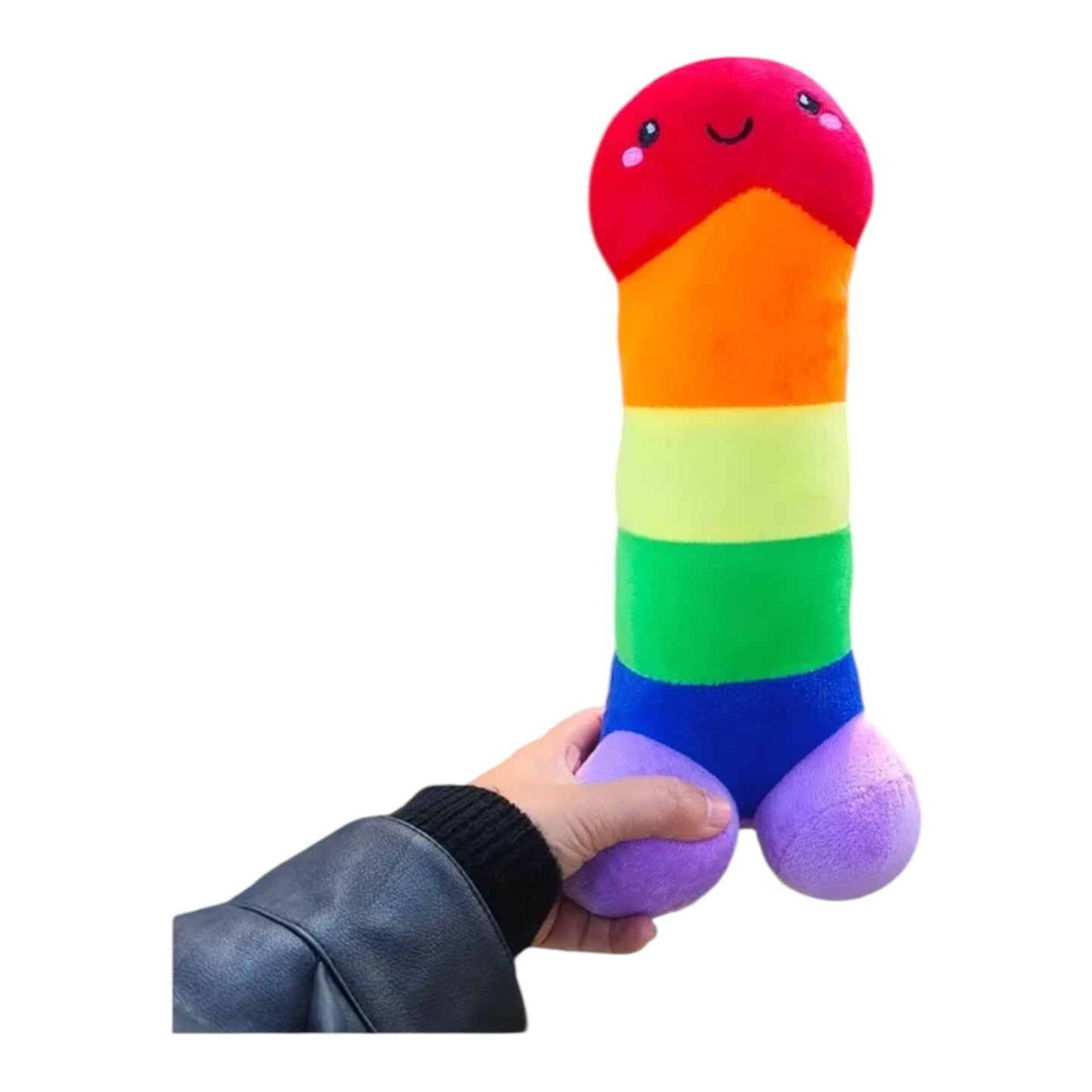 Pluche Regenboog Penis – 30 cm Knuffel met Lachgezicht