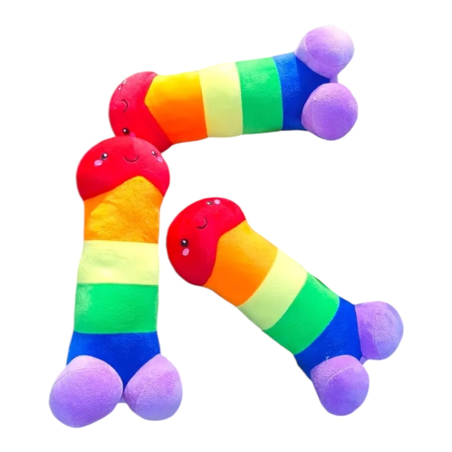 Pluche Regenboog Penis – 30 cm Knuffel met Lachgezicht
