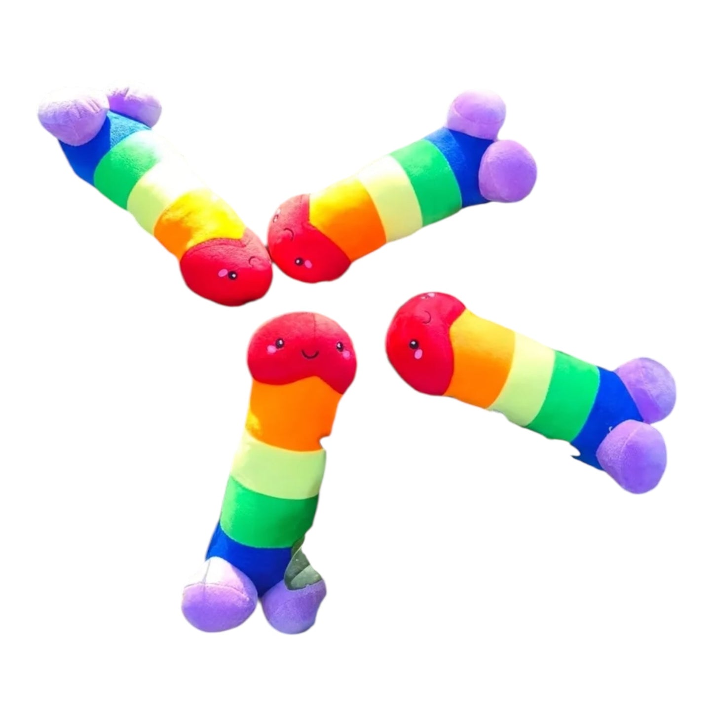 Pluche Regenboog Penis – 30 cm Knuffel met Lachgezicht