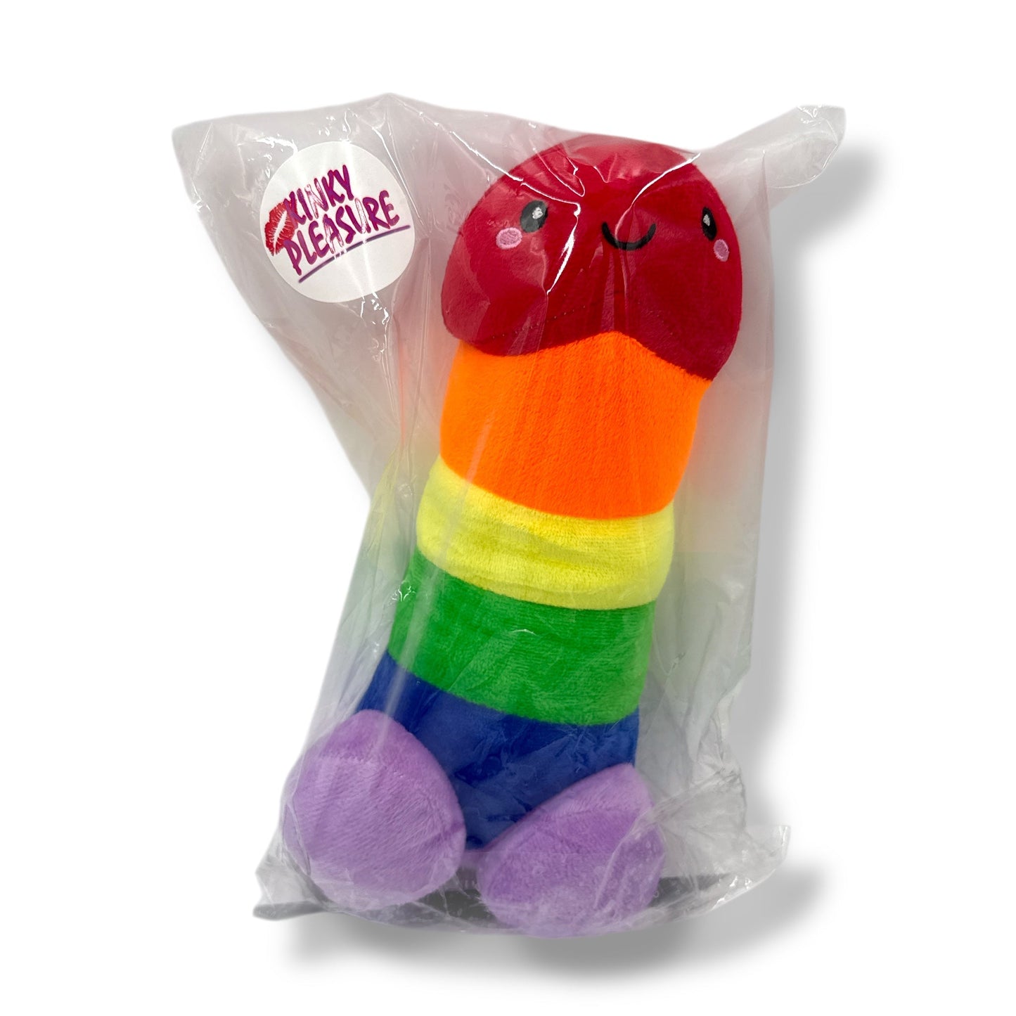 Pluche Regenboog Penis – 30 cm Knuffel met Lachgezicht