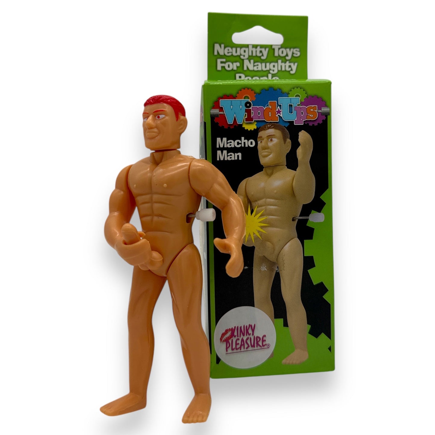Opwindbare Macho Man - 2 Modellen Beschikbaar - Grappige Feestaccessoire