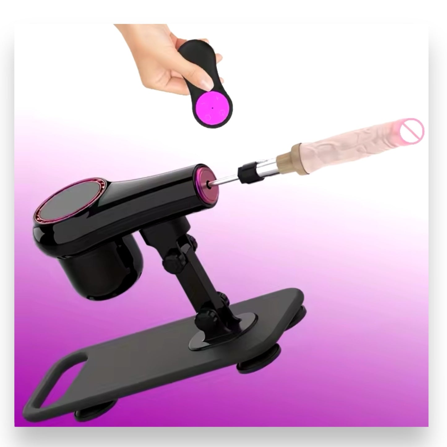 Fuck Machine met Kristallen Dildo - Afstandsbediening - Inclusief 2 Opzetstukken