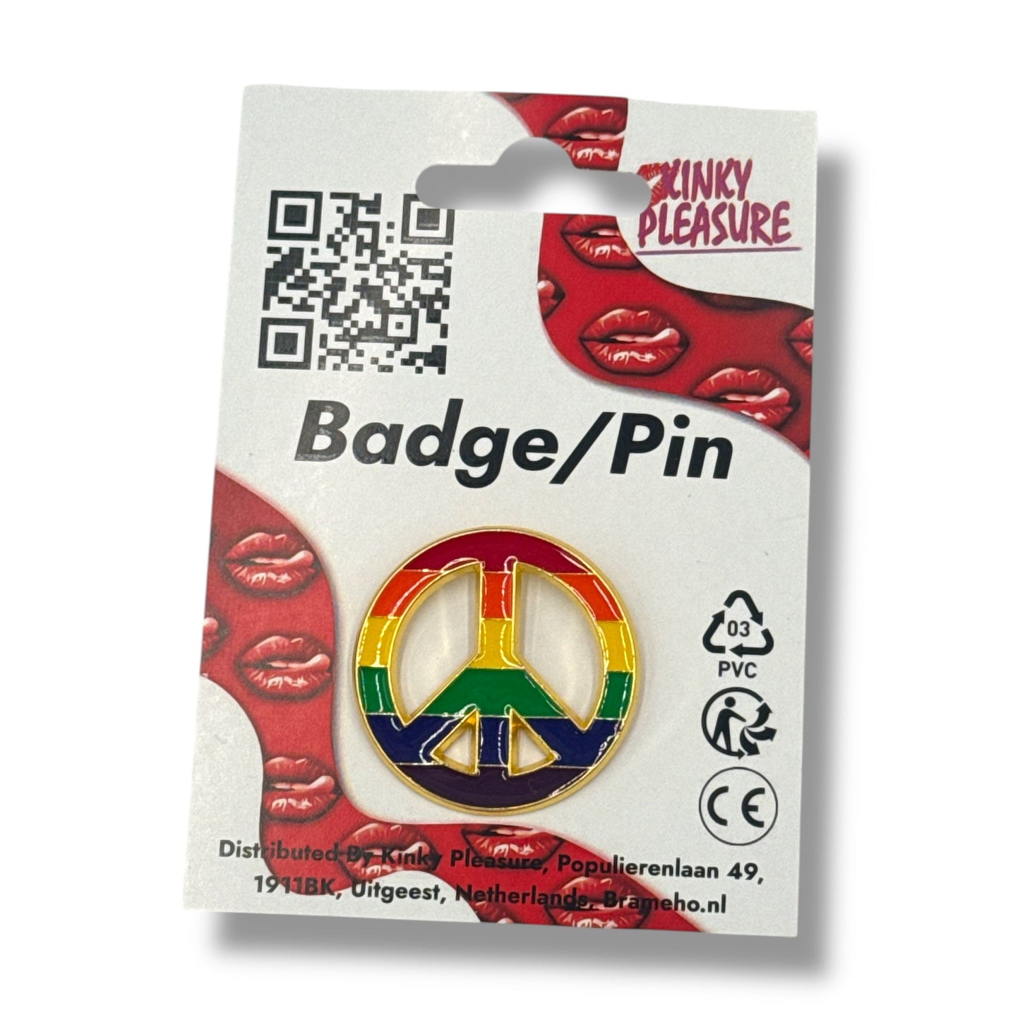 Regenboog Peace Teken Pin – Metalen Speldje Pride