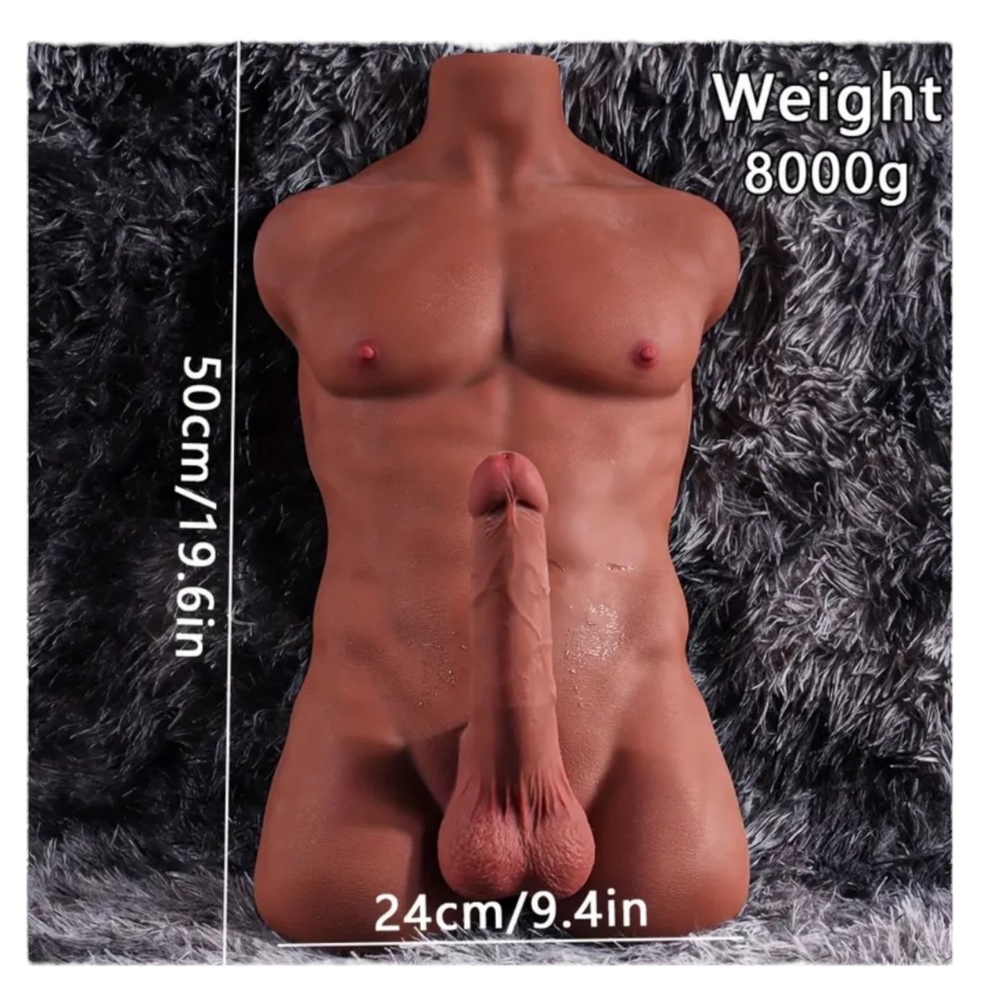 Realistische Torso Sekspop – Donkere Huid – Unisex Design met Borsten en Dildo