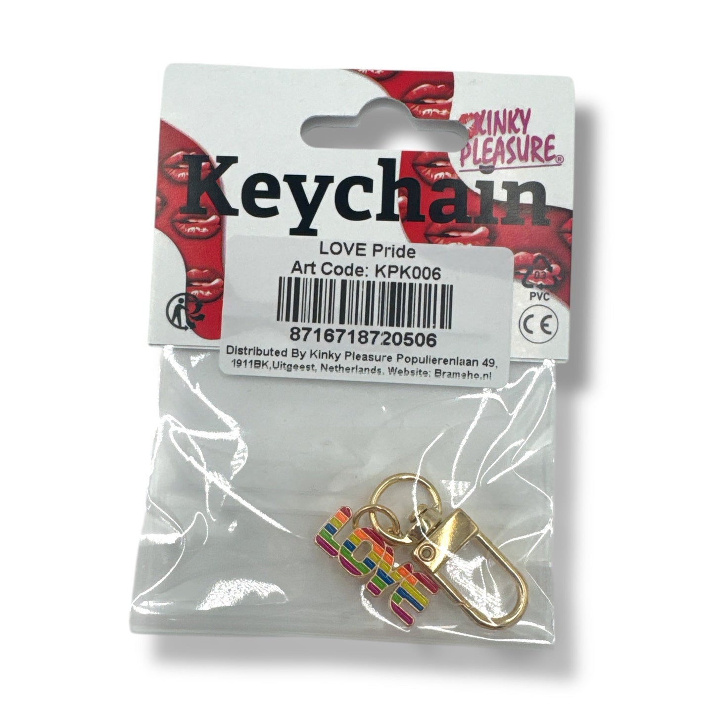 LOVE Sleutelhanger – Regenboog Pride Clip Hanger (Metaal)