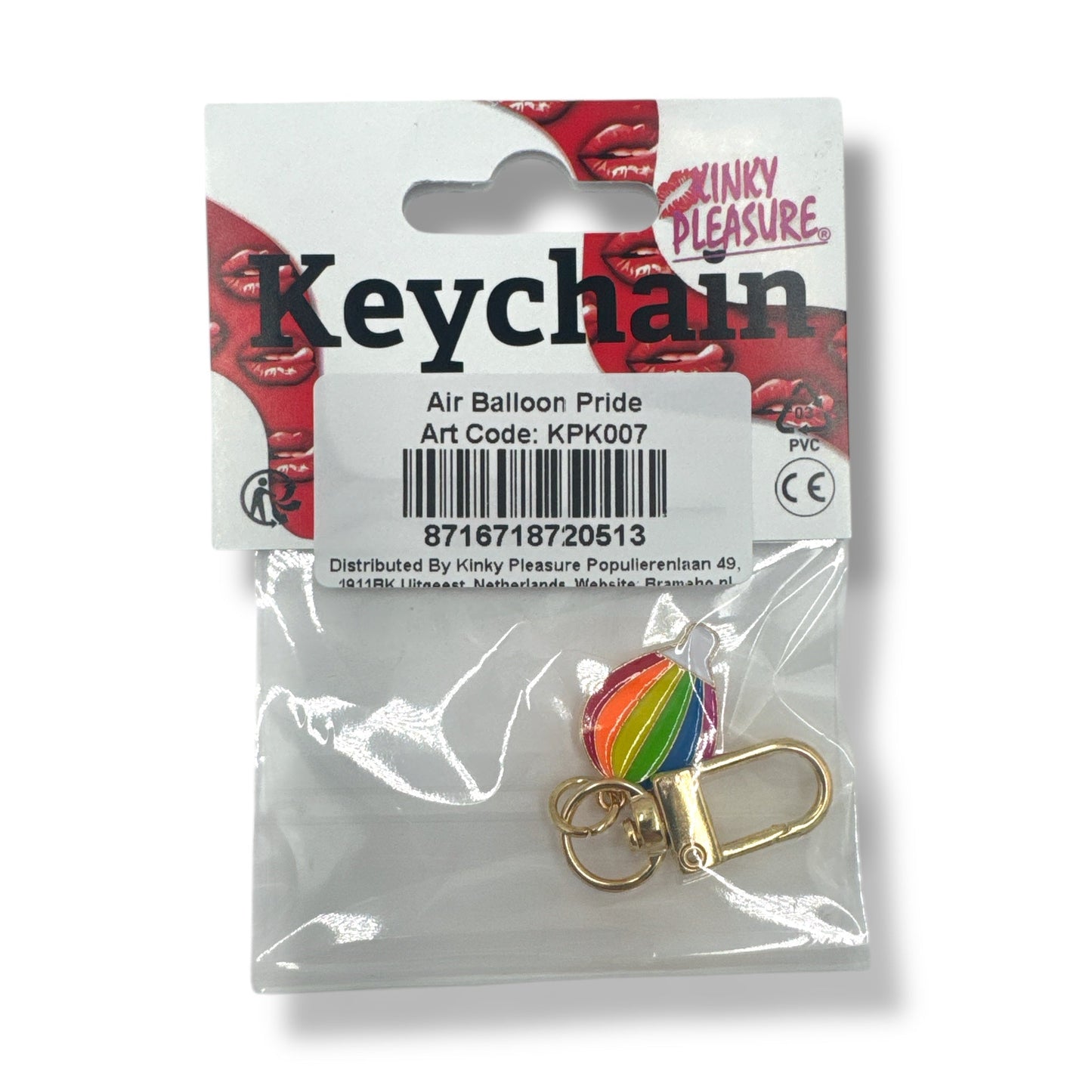 Regenboog Luchtballon Sleutelhanger – Pride Clip Hanger (Metaal)