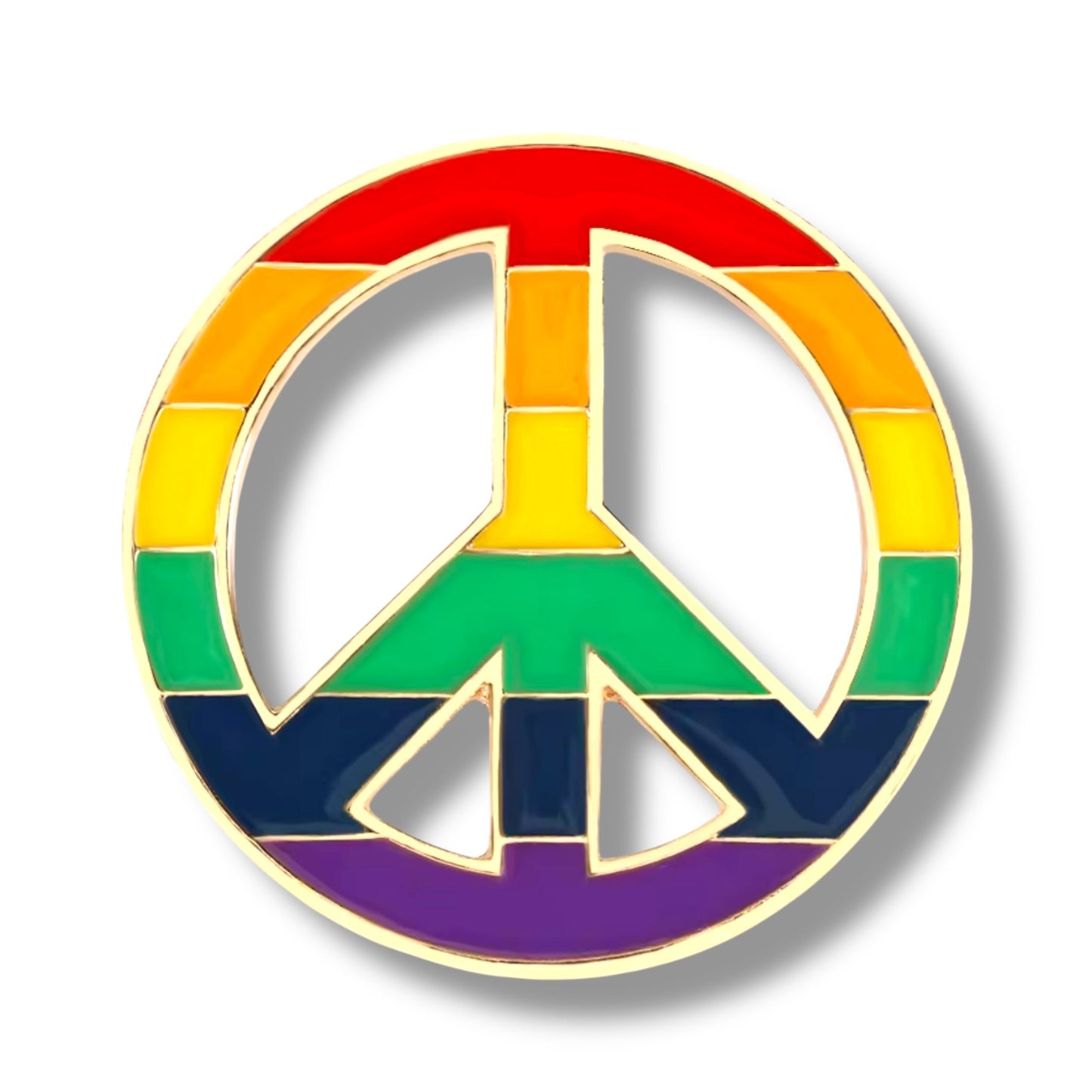 Regenboog Peace Teken Pin – Metalen Speldje Pride