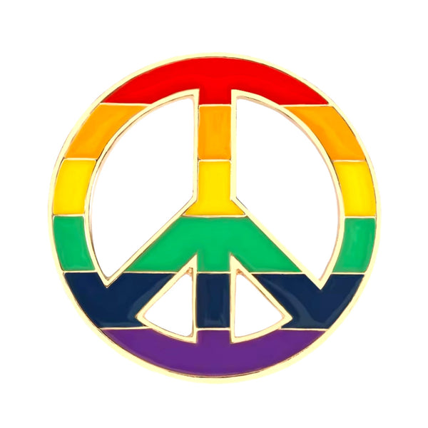 Regenboog Peace Pin van Metaal, 2,5 cm