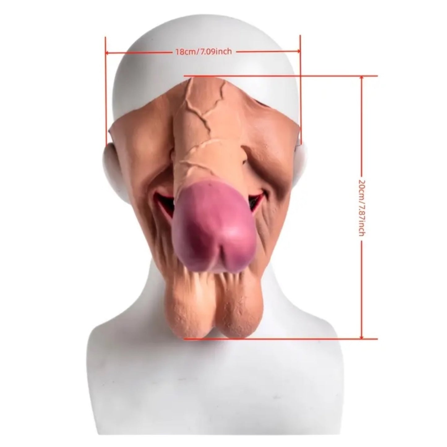 Piemelhoofd Masker – Grappig en Ondeugend Hoofddeksel