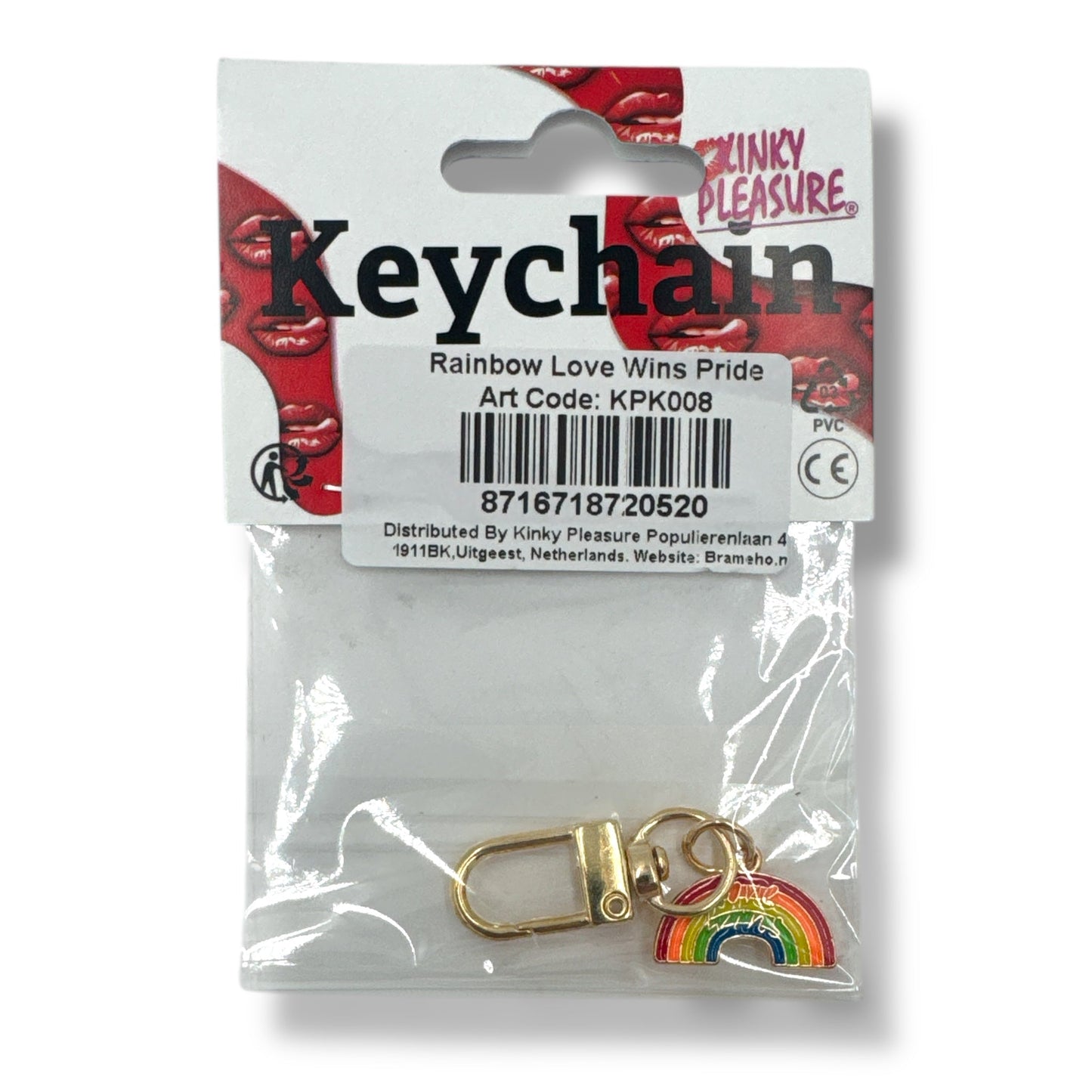 Love Wins Regenboog Sleutelhanger – Met Gouden Clip (Metaal)