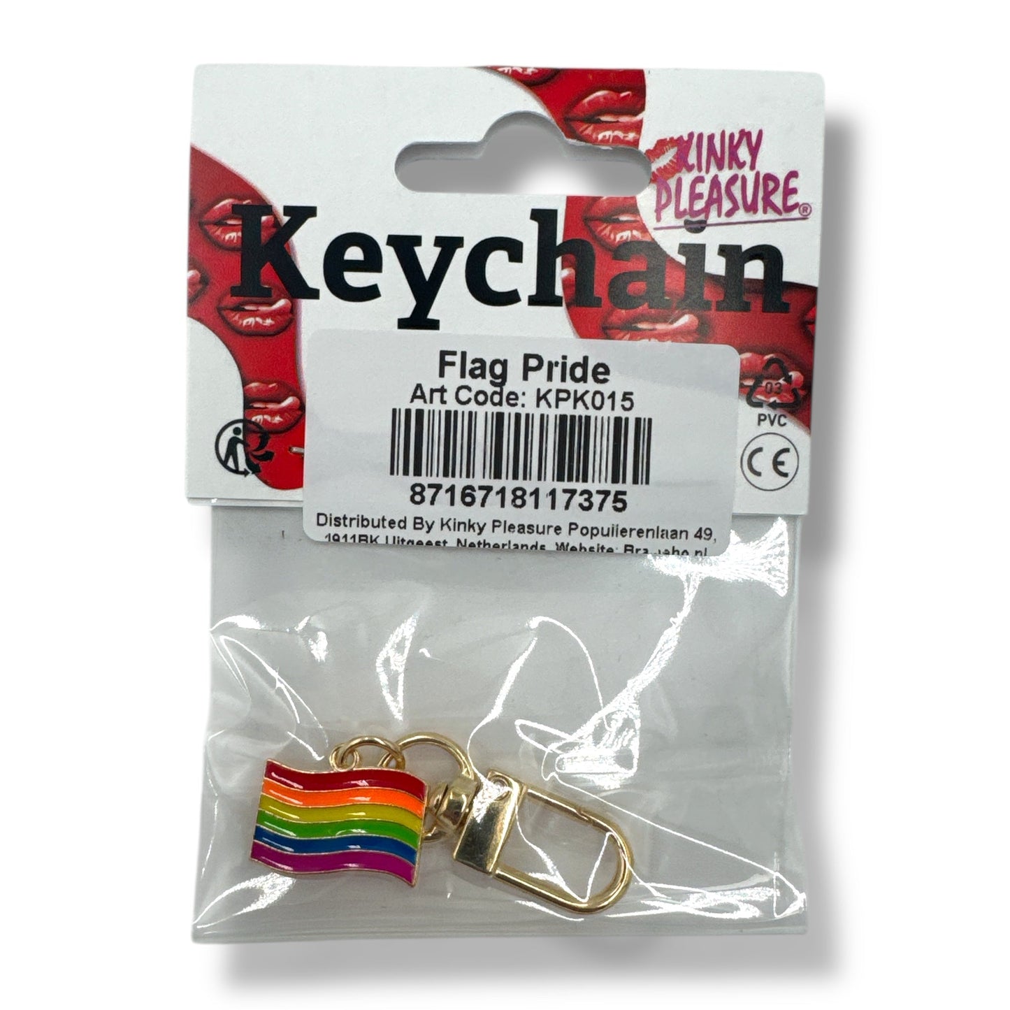 Pride Sleutelhanger – Wapperende Regenboogvlag
