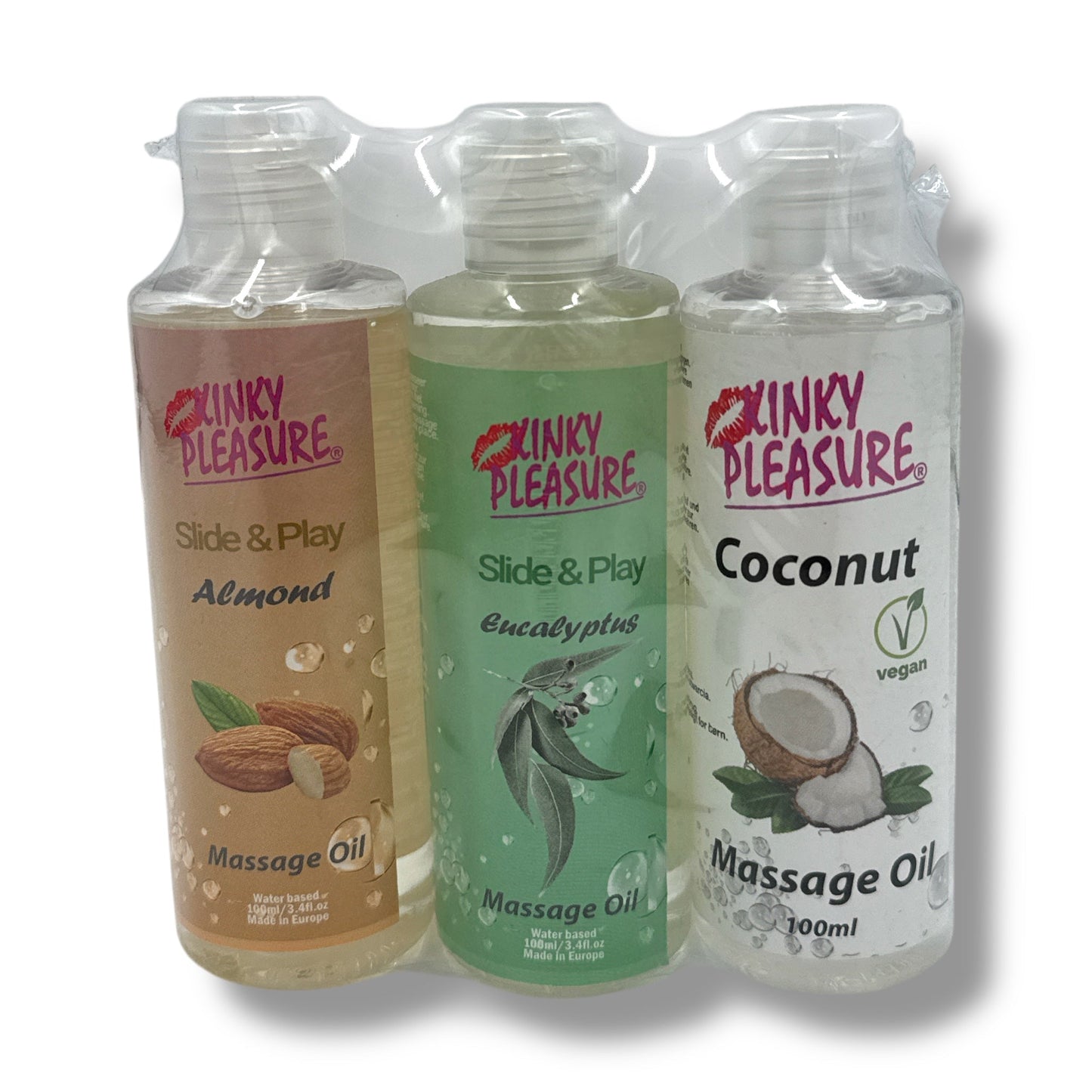 Massageolie Set – Almond, Coconut & Eucalyptus – 3x100ml