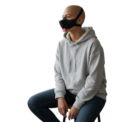 Zwart Puppy Play masker – Fetish hondenmasker met tong (18+)