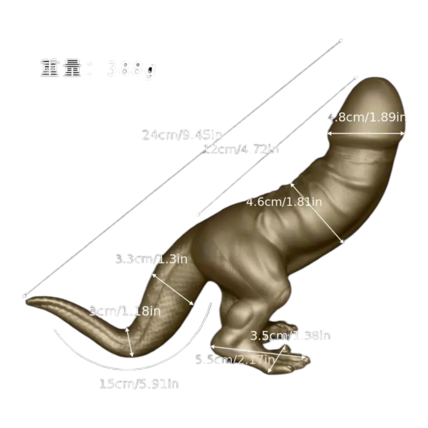 Dino XXL Dildo – Bruin Realistisch Monsterdesign
