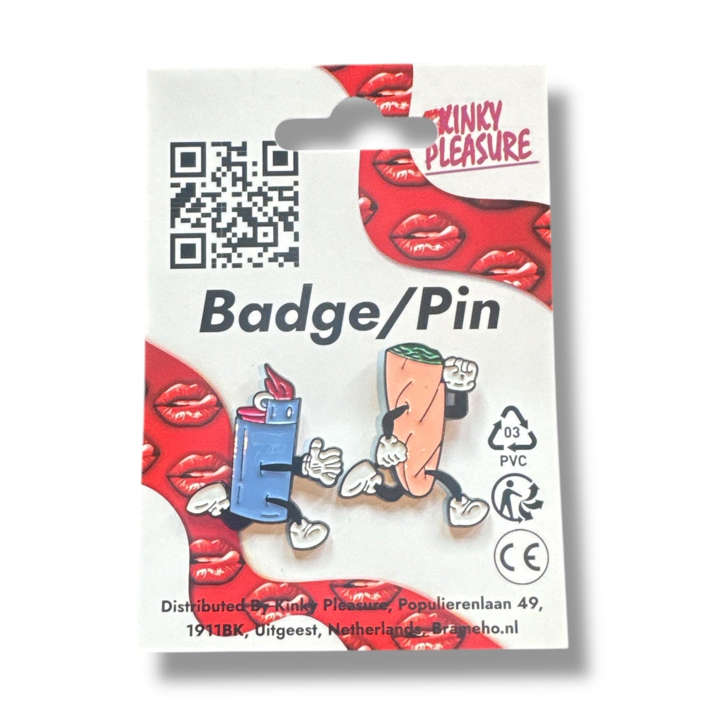 Grappige Pin Set – Aansteker & Joint – Cartoonstijl Emaille Speldjes