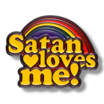 Satan Loves Me Pin - Regenboog Emaille