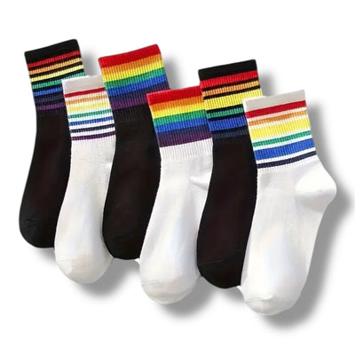 Regenboog Sportsokken Pride - Zwart of Wit, 37 t/m 45