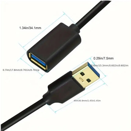 USB 3.0 Verlengkabel 2 Meter – Mannetje naar Vrouwtje