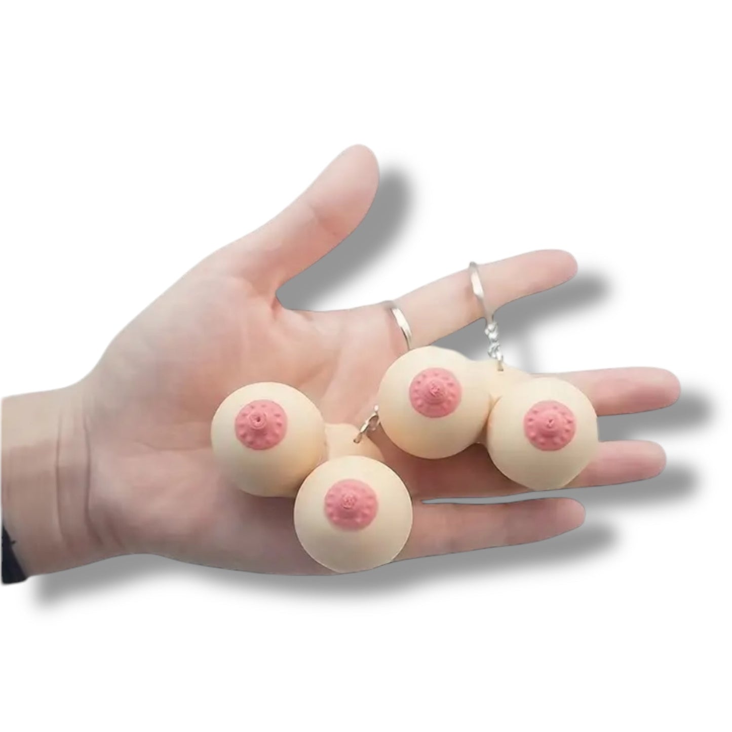 Borsten Sleutelhanger – Licht met Roze Tepels