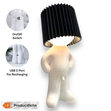 Tischleuchte im maskulinen Design, USB-aufladbar