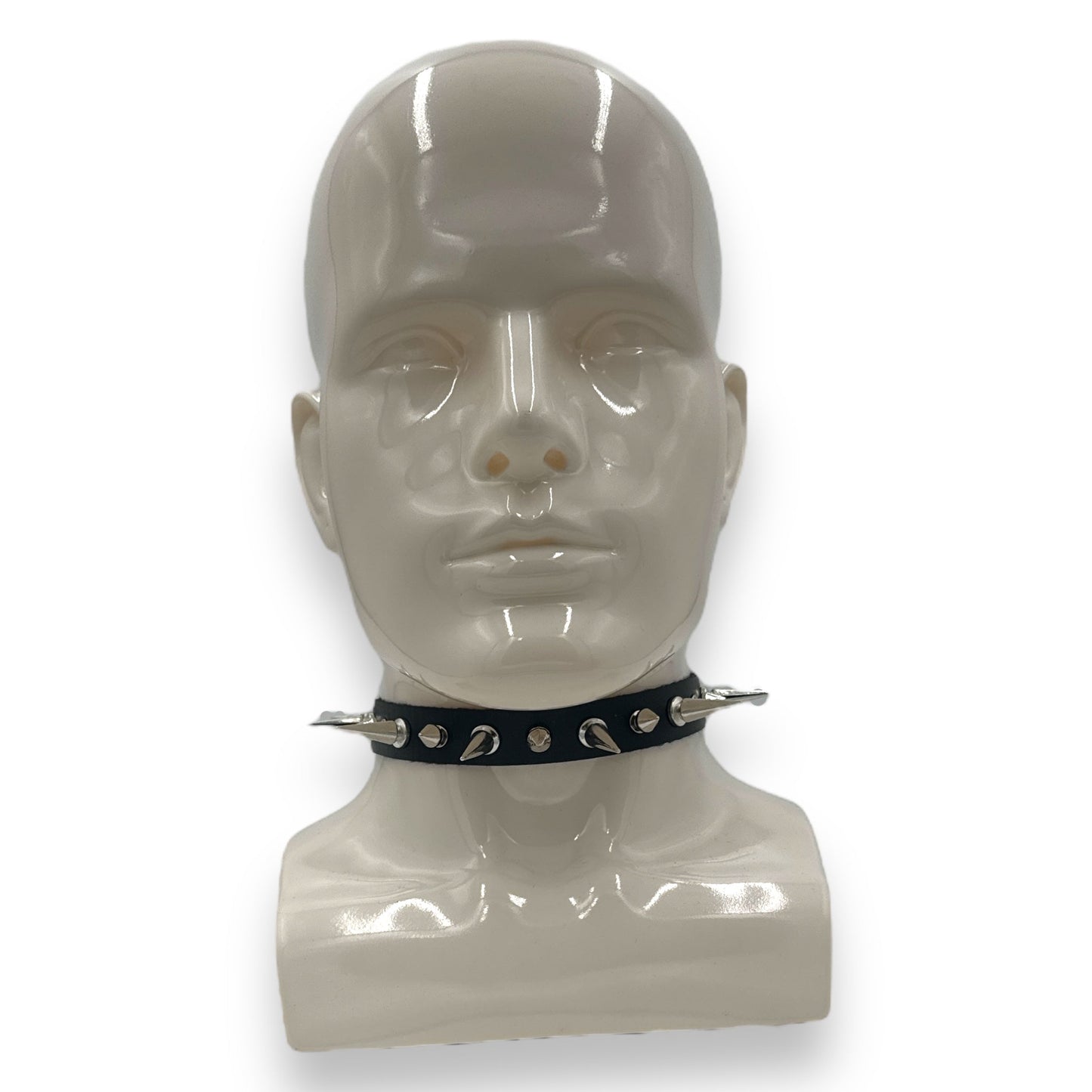 Punk Spike Choker – Leren Ketting met Metalen Spikes