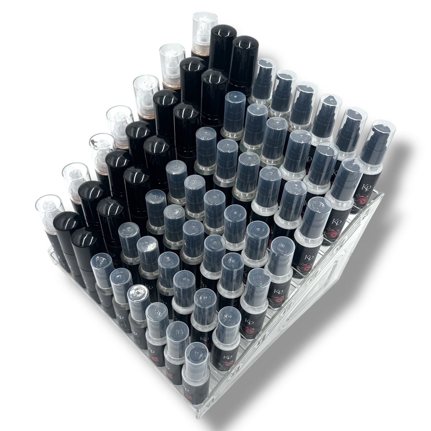 Trapdisplay Acryl Transparant met Zwarte Onderkant – 6 Treden