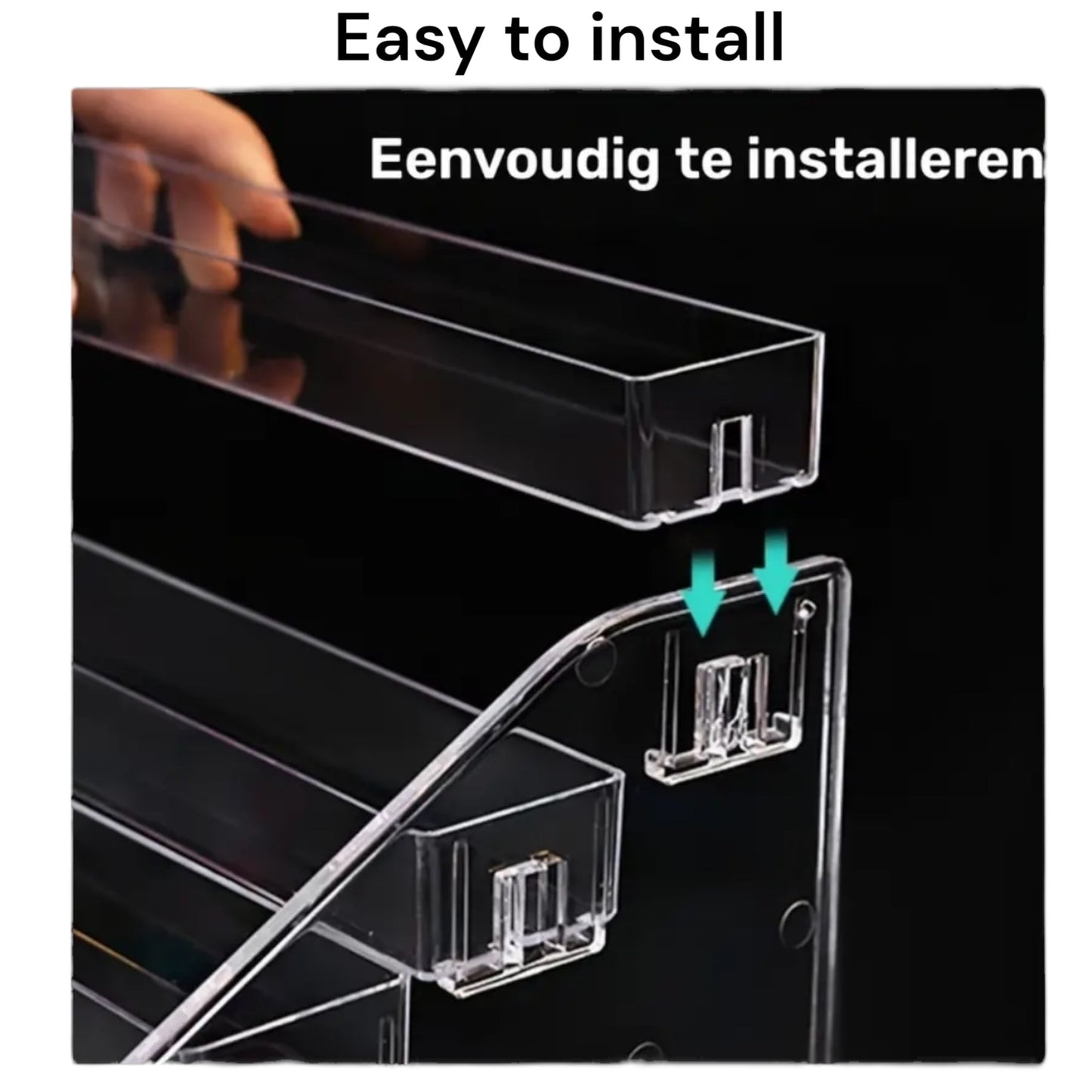 Trapdisplay Acryl Transparant met Zwarte Onderkant – 6 Treden