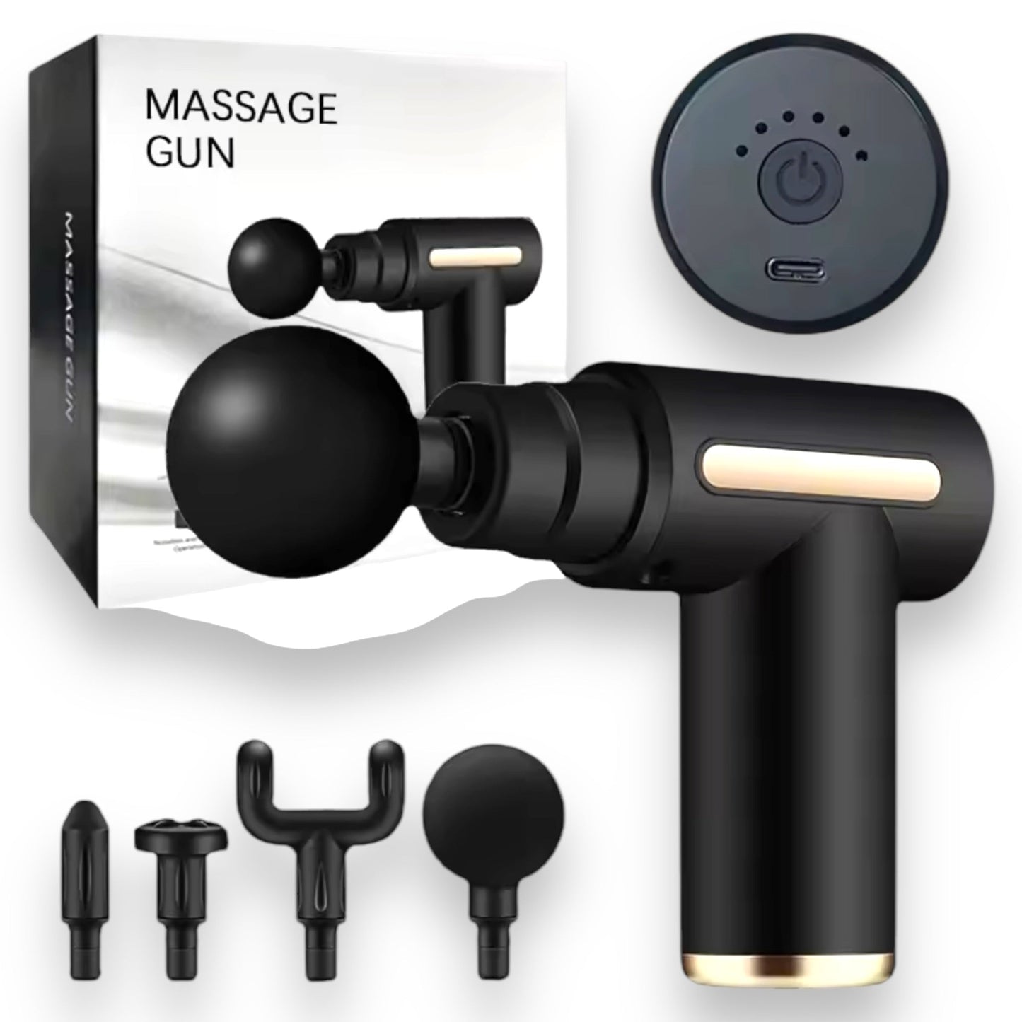 Oplaadbaar Massage Apparaat - Inclusief 4 Opzetstukken