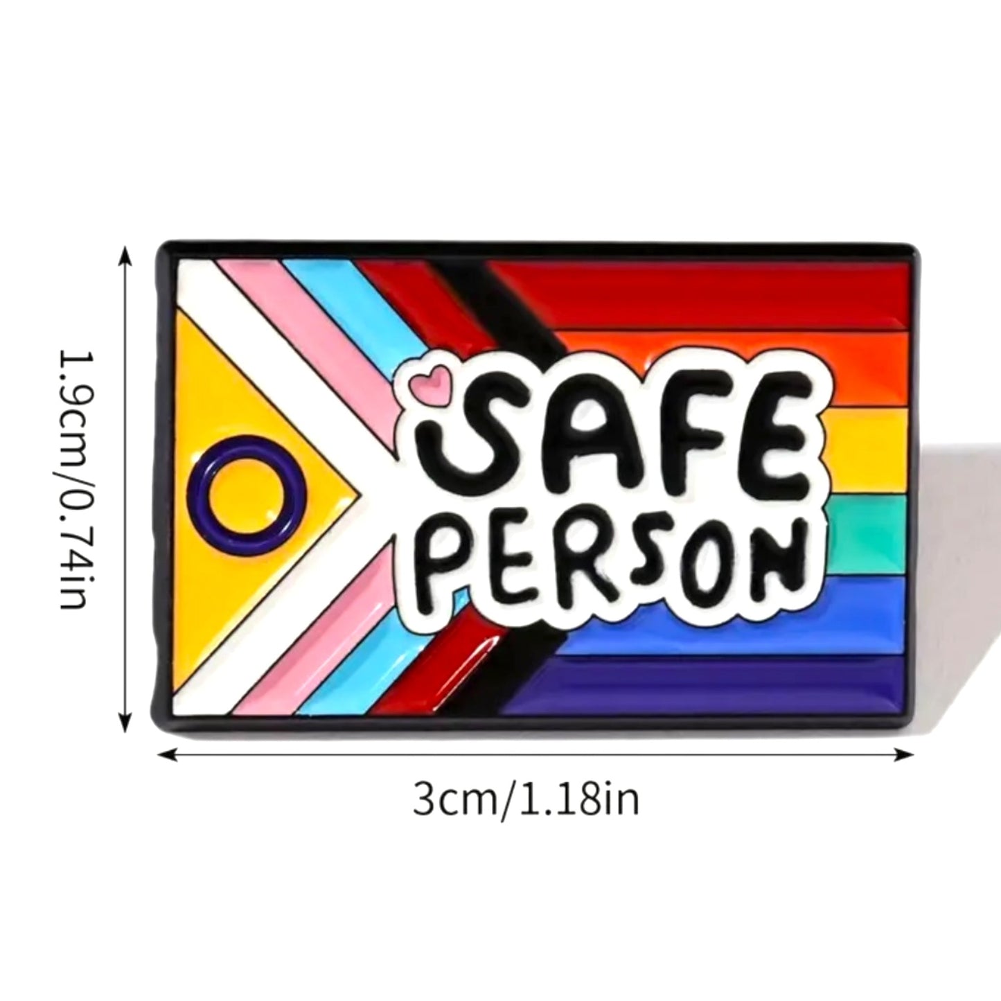 Safe Person Pin – Inclusieve Speld met Progress Pride Vlag