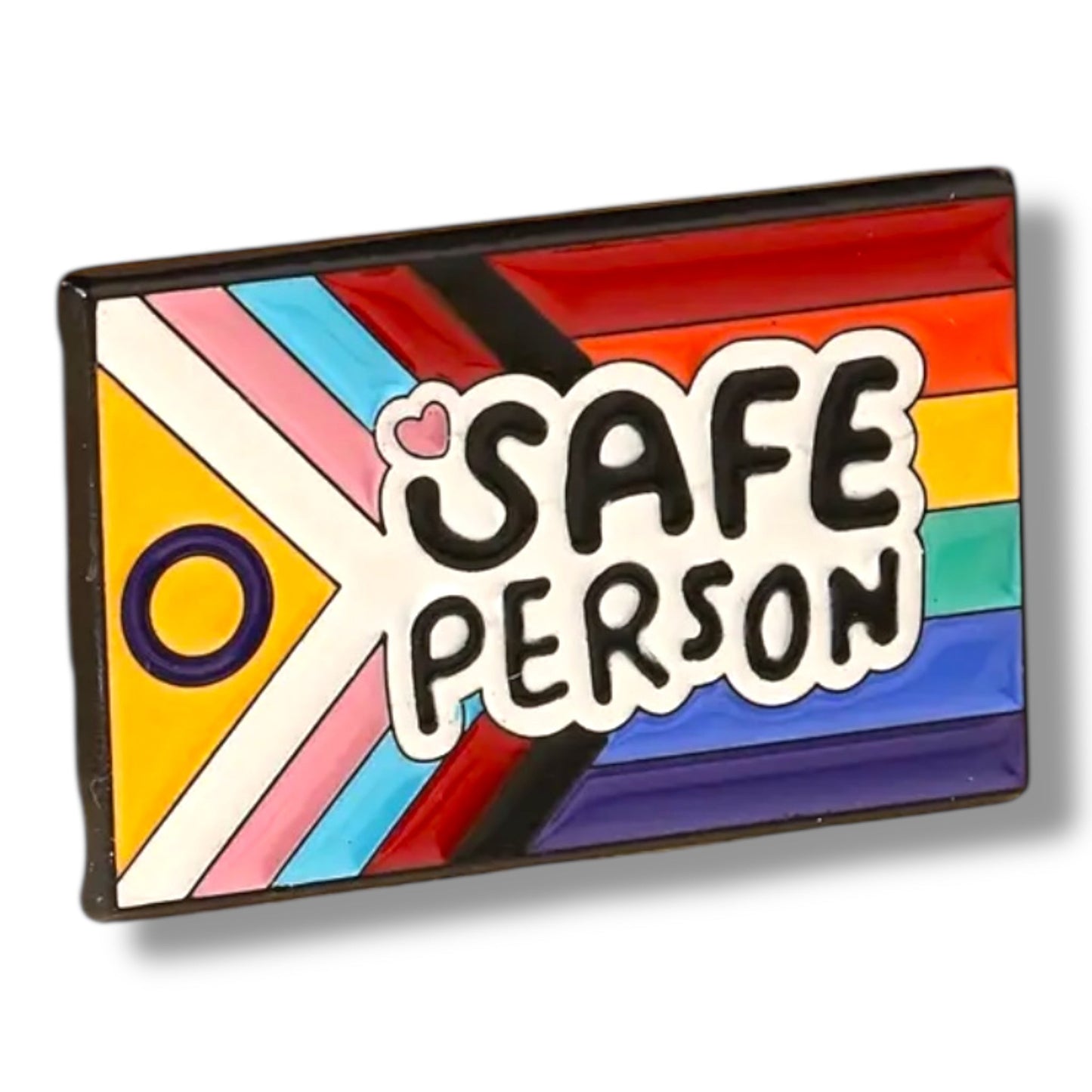 Safe Person Pin – Inclusieve Speld met Progress Pride Vlag