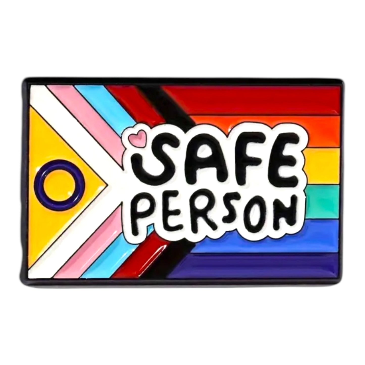 Safe Person Pin – Inclusieve Speld met Progress Pride Vlag