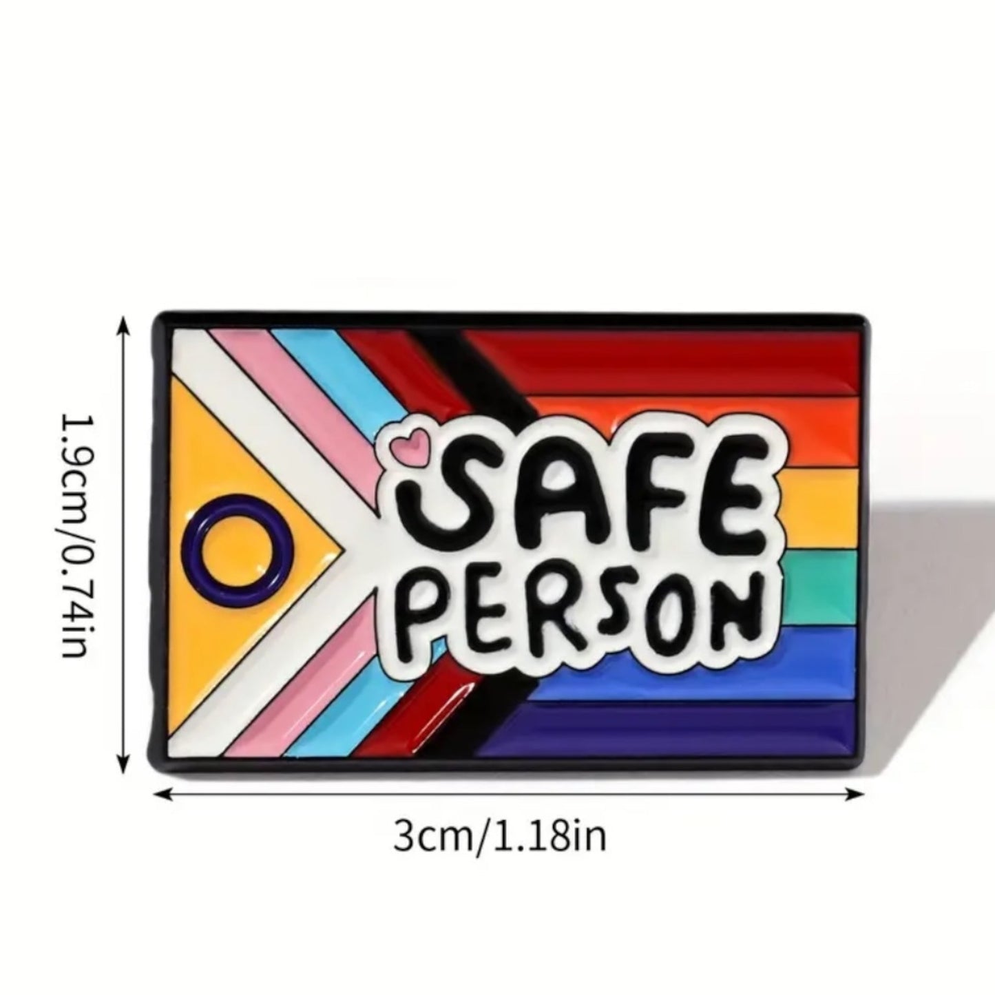 Safe Person Pin – Inclusieve Speld met Progress Pride Vlag