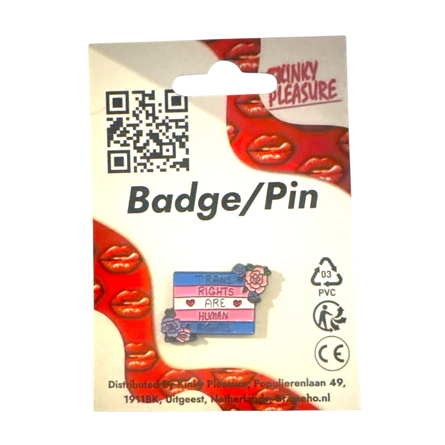 Trans Rights Are Human Rights Pin – Emalje Speldje met Bloemen