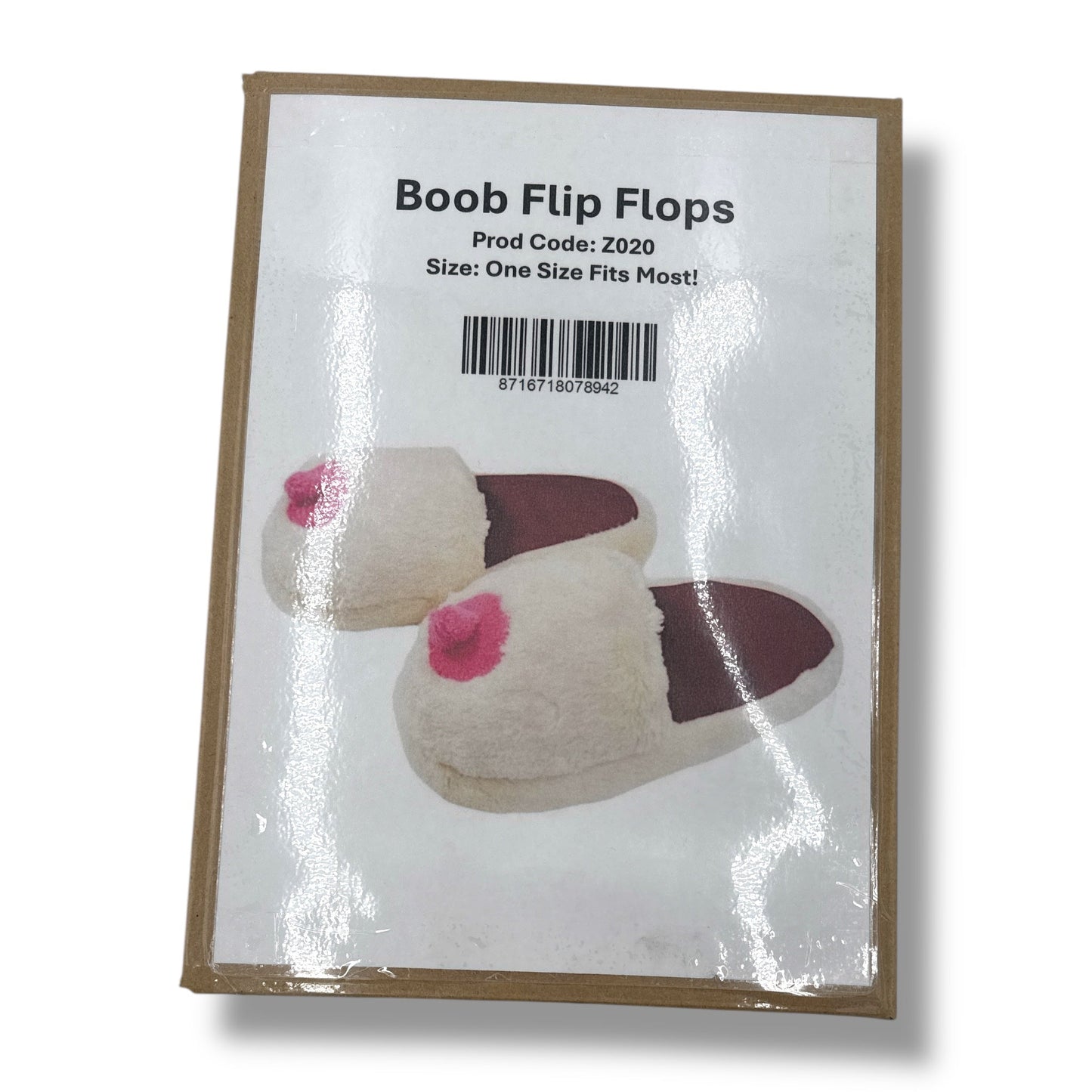 Pluche Boob Slippers – Grappige Foute Pluche Pantoffels - One Size Fits Most