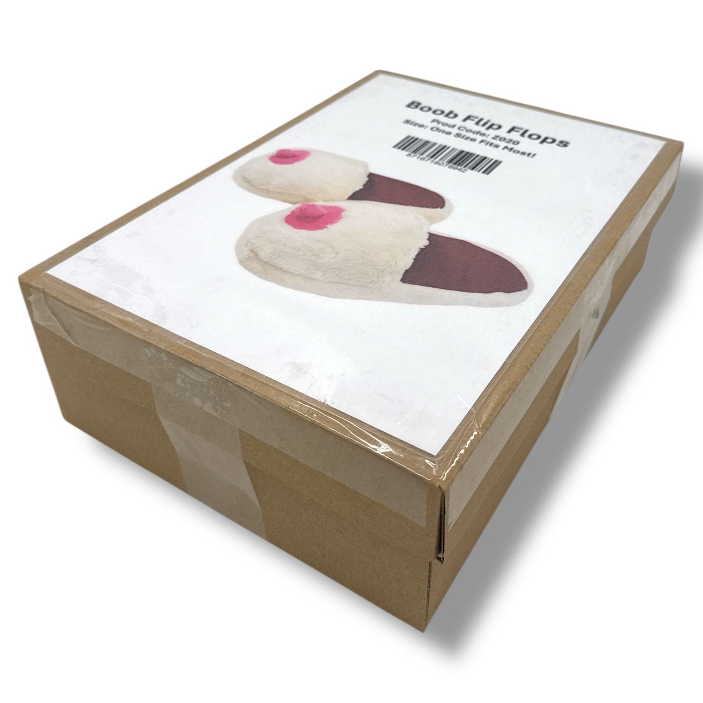 Pluche Boob Slippers – Grappige Foute Pluche Pantoffels - One Size Fits Most