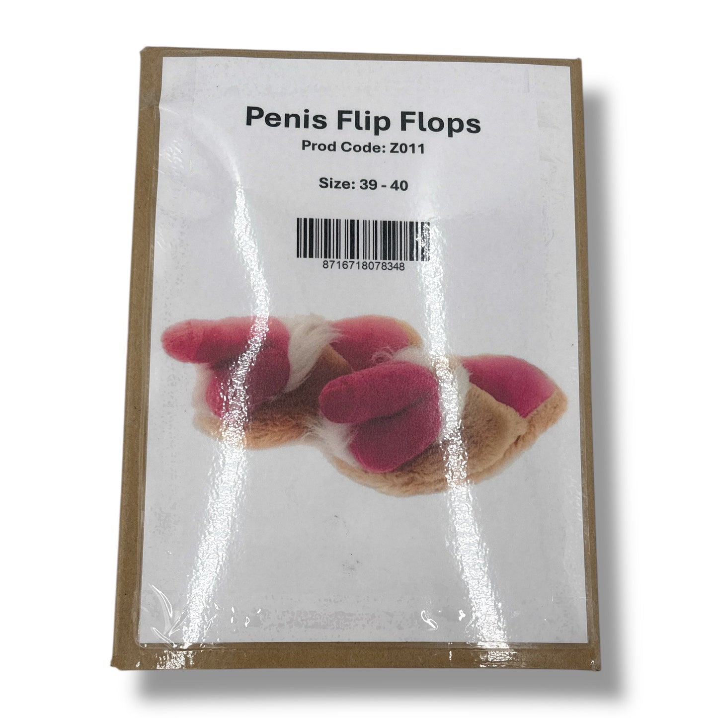 Penis Slippers – Pluche Flip-Flops met Piemelvorm – Maat 39-40