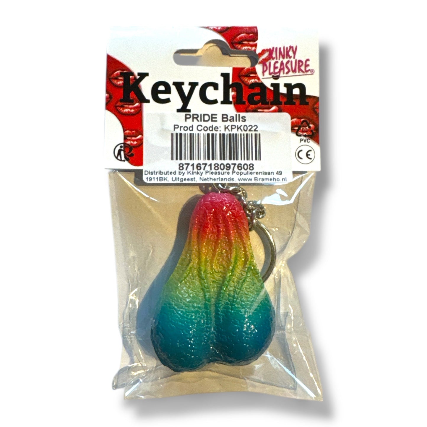 Regenboog Ballenzak Sleutelhanger – Grappige Stressbal in Pride Kleuren