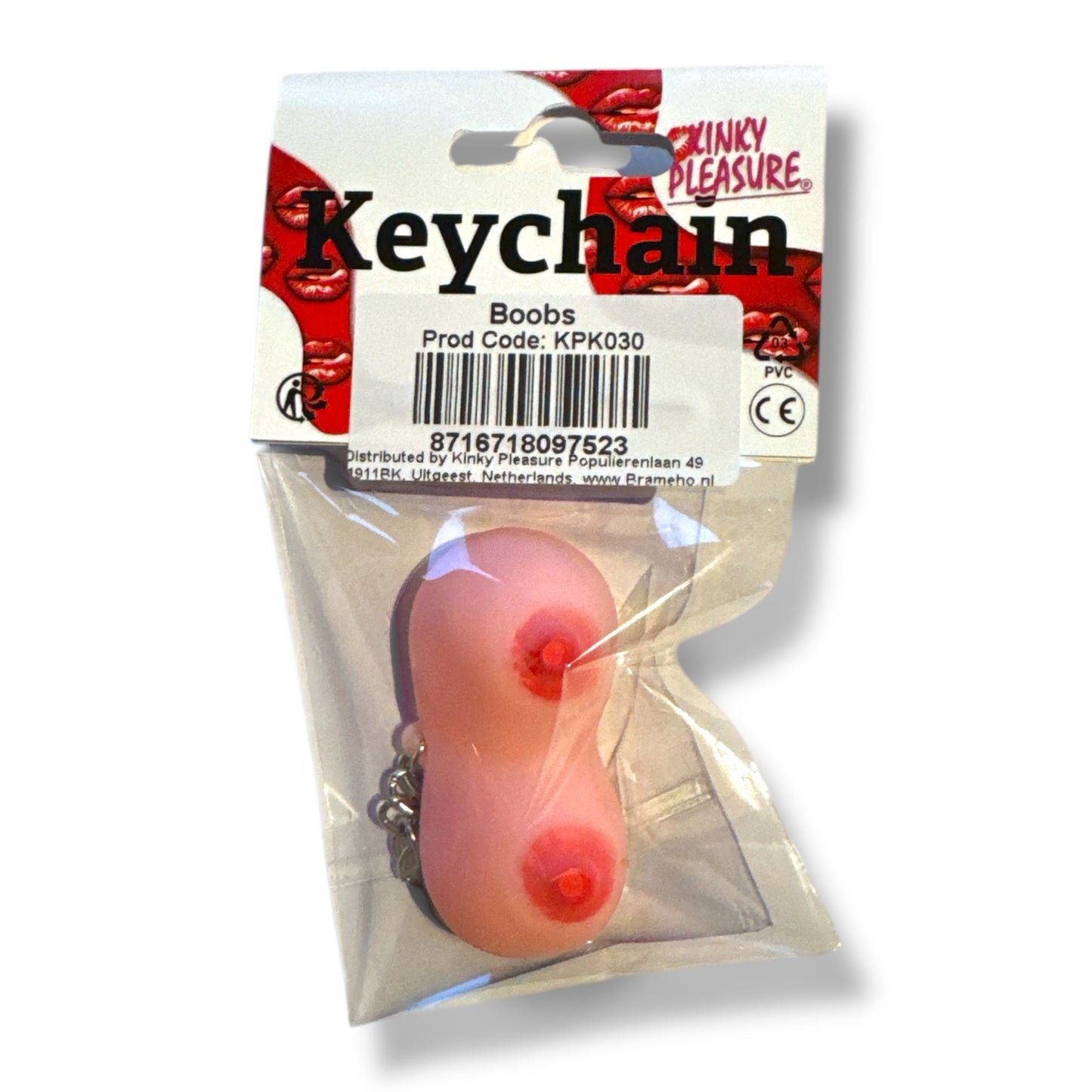 Borsten Sleutelhanger – Roze met Rode Tepels