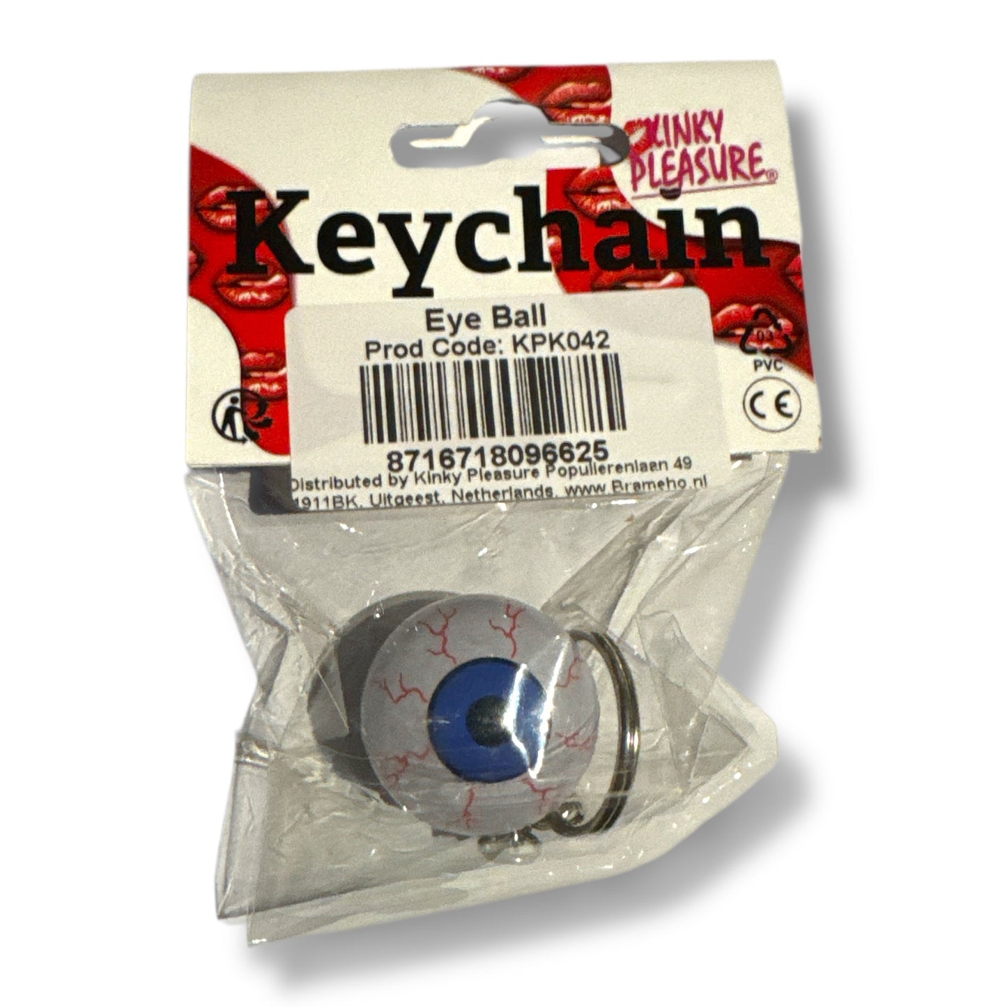 Oogbal Sleutelhanger – Blauw Bloeddoorlopen Oog