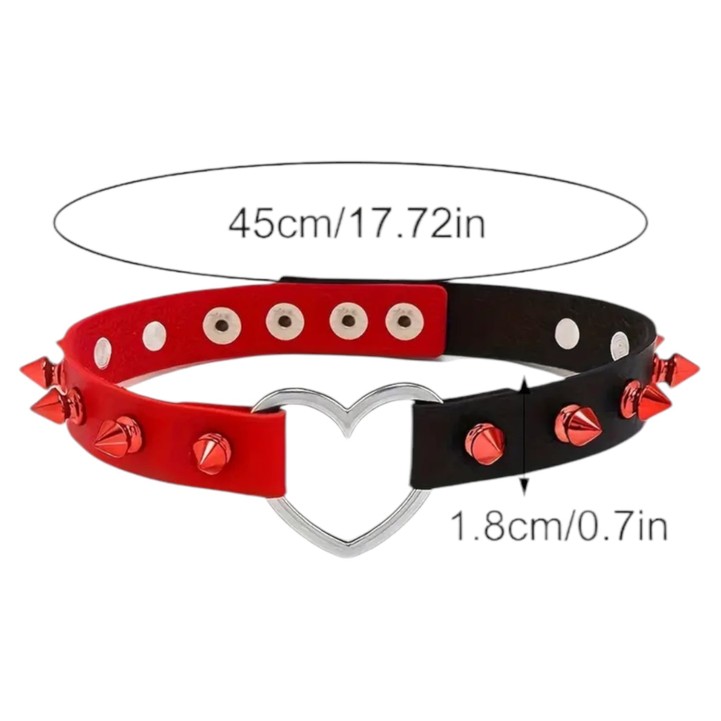 Stoere Choker met Hart en Spikes – Statement Accessoire