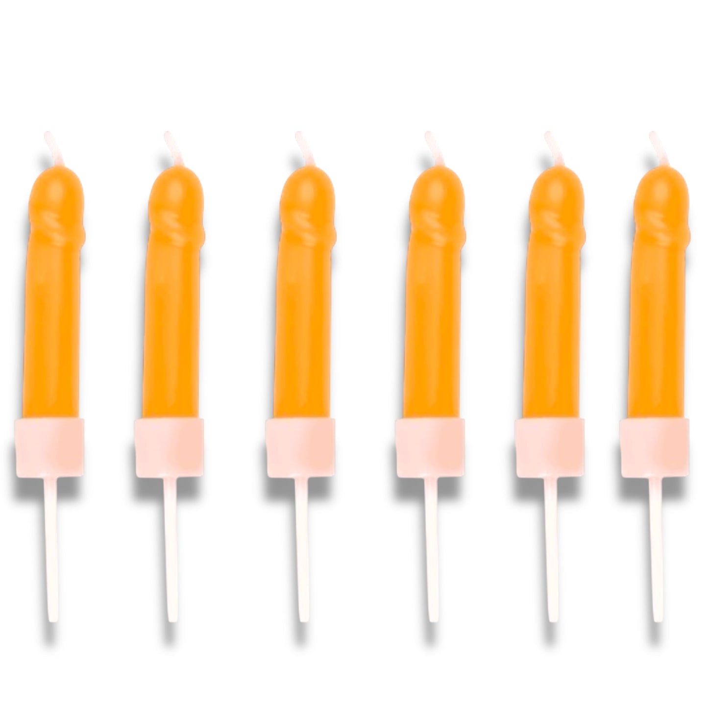 Peniskaarsjes – 6 Stuks in Displayverpakking – Bruin & Beige – Met Houdertjes