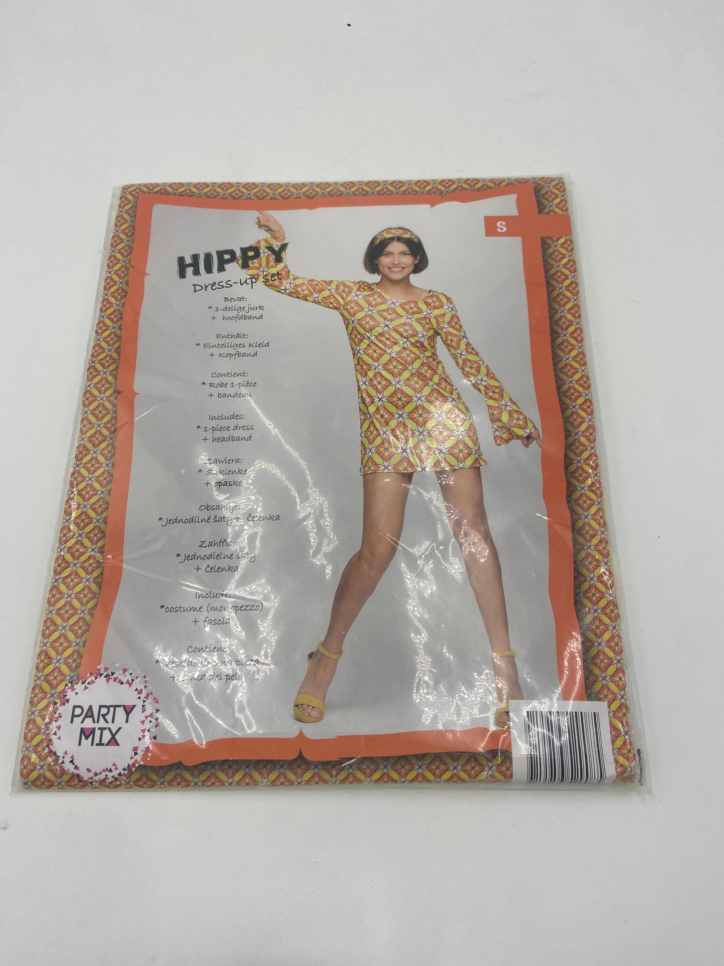 Hippy Jurk Kostuum Vrouwen – Retro Verkleedjurk met Hoofdband (Maat S, M, L)