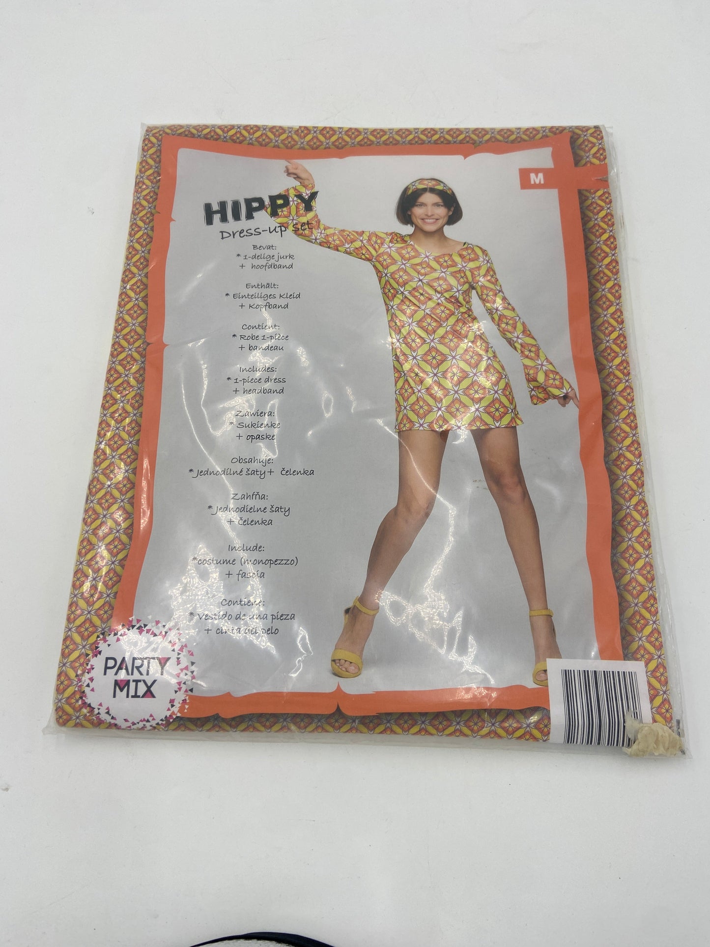 Hippy Jurk Kostuum Vrouwen – Retro Verkleedjurk met Hoofdband (Maat S, M, L)