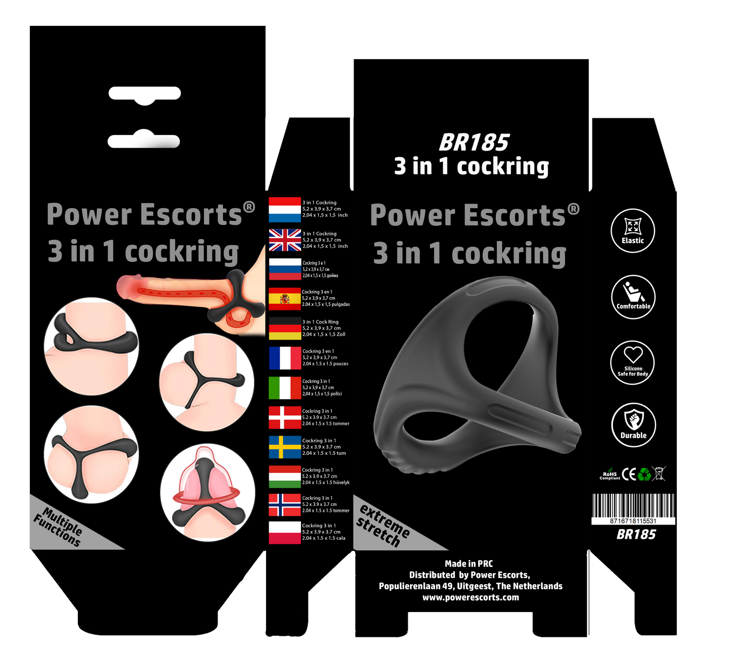 3-in-1 Cockring – Erectiesteun, Ballenband & Perineum Stimulation